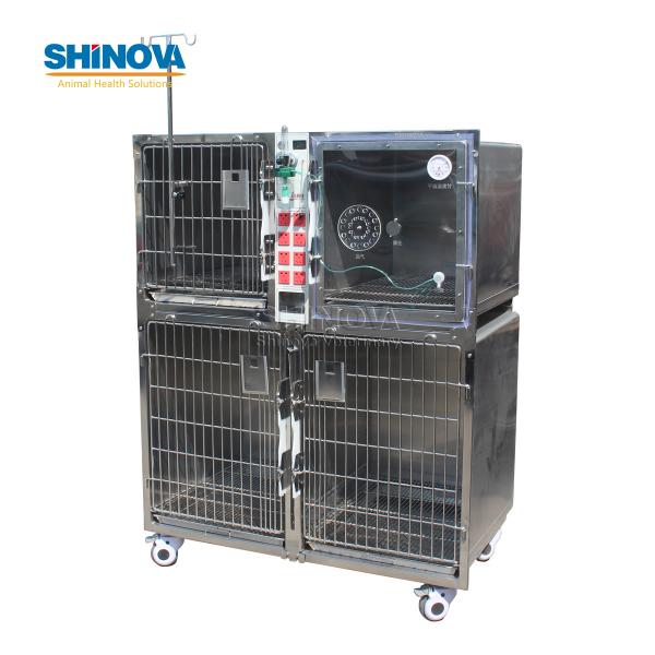 Gaiola Modular de Aço Inoxidável para Cães com Tomada
